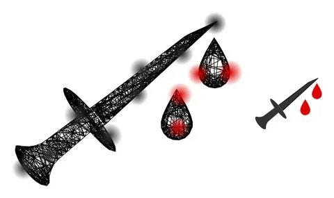 Net Blood Sword Icon with Spots Stock Illustration