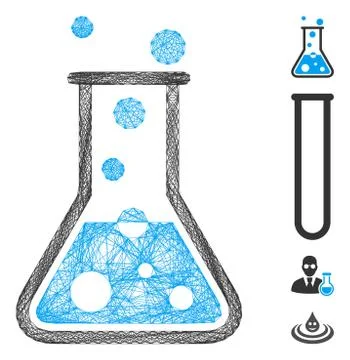 Net Boiling Water Flask Vector Mesh Illustrazione stock