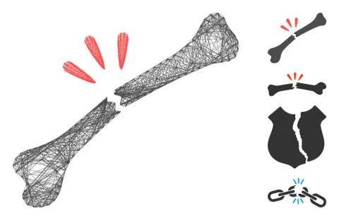Net Bone Break Vector Mesh 스톡 일러스트