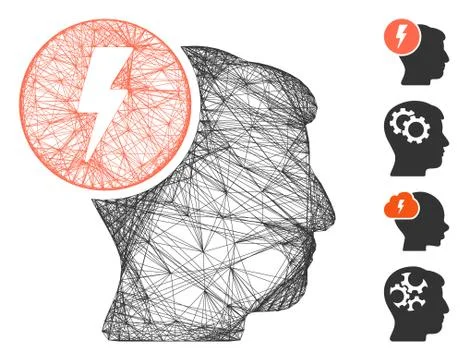 Net Brain Electricity Vector Mesh Stock Illustration