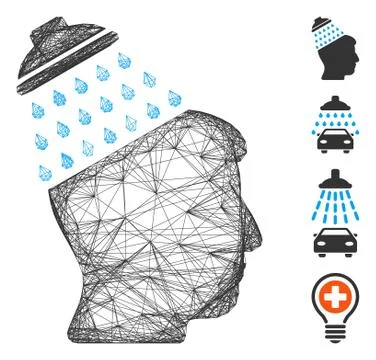 Net Brain Shower Vector Mesh Stockillustratie