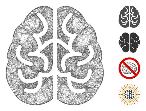 Net Brain Vector Mesh Illustrazione stock