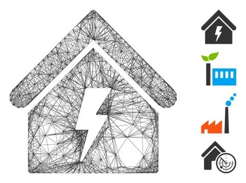 Net Building Electricity Vector Mesh Ilustración de archivo