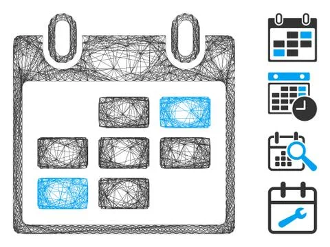 Net Calendar Days Vector Mesh Stock Illustration