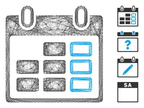 Net Calendar Week Vector Mesh Stock Illustration