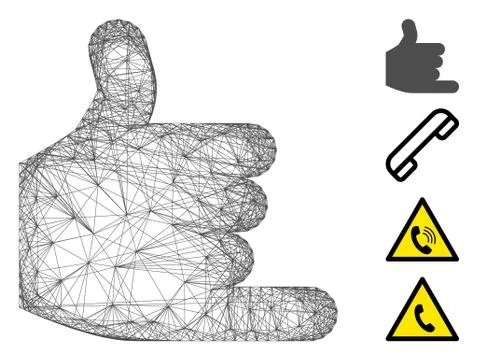 Net Call Vector Mesh Stock Illustration