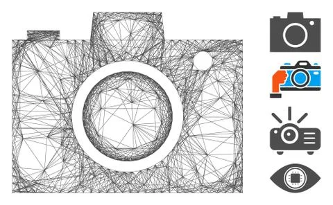 Net Camera Vector Mesh 库存插图