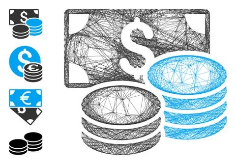 Net Cash Vector Mesh 스톡 일러스트