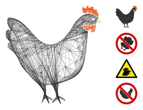 Net Chicken Vector Mesh Illustrazione stock