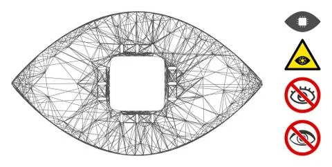 Net Chip Eye Retina Vector Mesh Stockillustratie