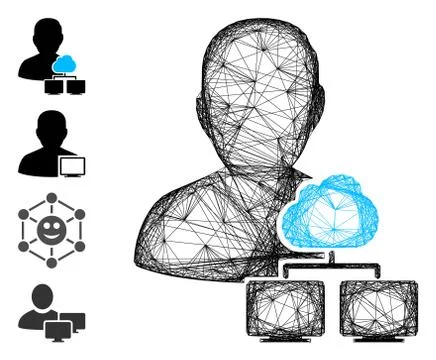 Net Cloud Administrator Vector Mesh Stockillustratie