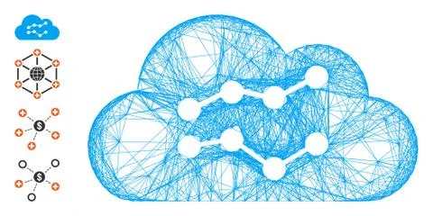 Net Cloud Charts Vector Mesh 스톡 일러스트