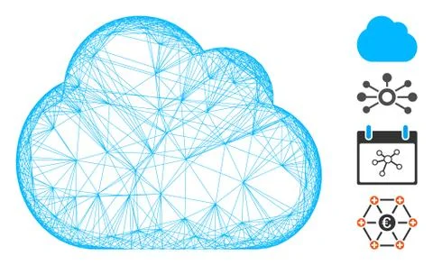 Net Cloud Vector Mesh Stock Illustration