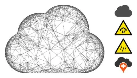Net Cloud Vector Mesh 스톡 일러스트