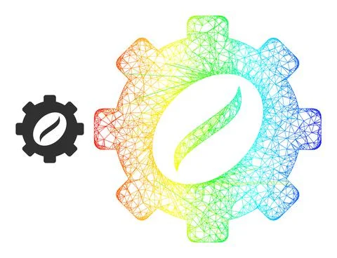 Net Coffee Industry Web Mesh Icon with Spectral Gradient Ilustração Stock