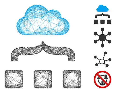 Net Combine Cloud Vector Mesh Ilustración de archivo