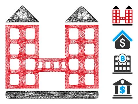 Net Company Building Vector Mesh Ilustración de archivo