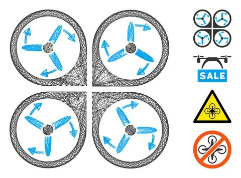 Net Copter Screws Rotation Vector Mesh Ilustración de archivo