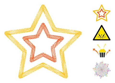 Net Countour Stars Vector Mesh Ilustración de archivo