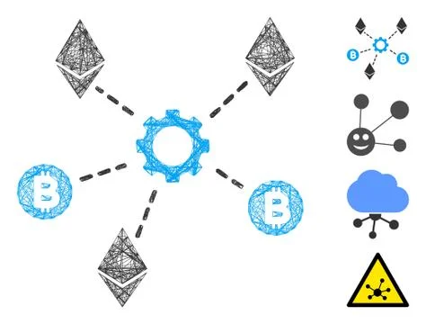 Net Cryptocurrency Network Nodes Vector Mesh Stock Illustration