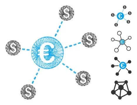 Net Currency Network Nodes Vector Mesh Illustrazione stock