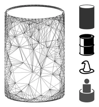 Net Cylinder Vector Mesh Stock Illustration