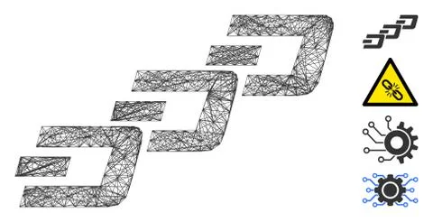 Net Dash Chain Vector Mesh Stock Illustration