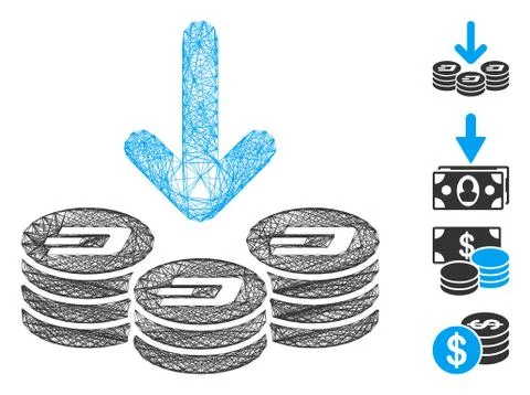 Net Dash Coins Income Vector Mesh Stock Illustration