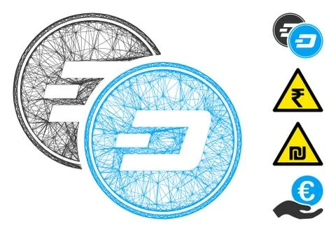Net Dash Coins Vector Mesh 스톡 일러스트