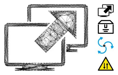 Net Data Transfer Vector Mesh Stock Illustration
