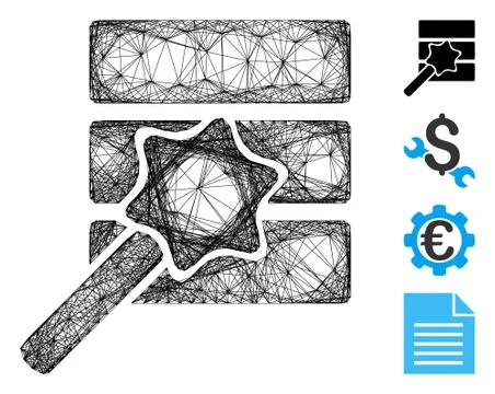 Net Database Wizard Vector Mesh Illustrazione stock