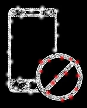 Net Deny Smartphone Web Mesh with Bright Glitter Dots Stock Illustration