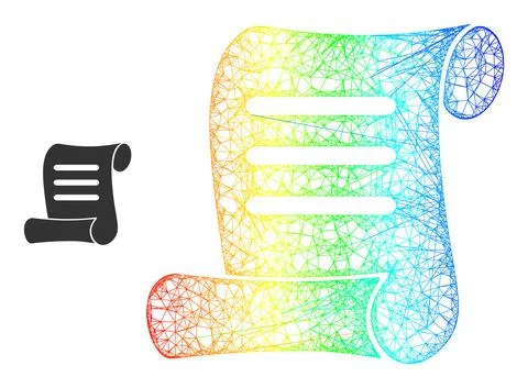 Net Document Roll Web Mesh Icon with Spectral Gradient Stock-Illustration
