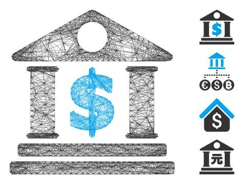 Net Dollar Bank Vector Mesh Stock Illustration