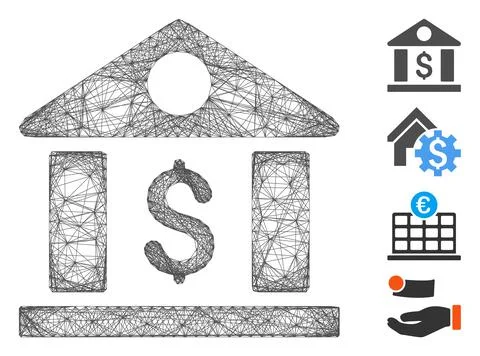 Net Dollar Bank Vector Mesh Ilustración de archivo