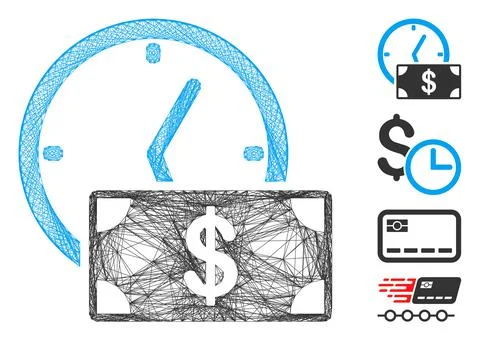 Net Dollar Credit Vector Mesh 스톡 일러스트