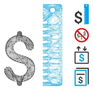 Net Dollar Rate Vector Mesh Stockillustratie