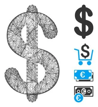 Net Dollar Vector Mesh Stockillustratie