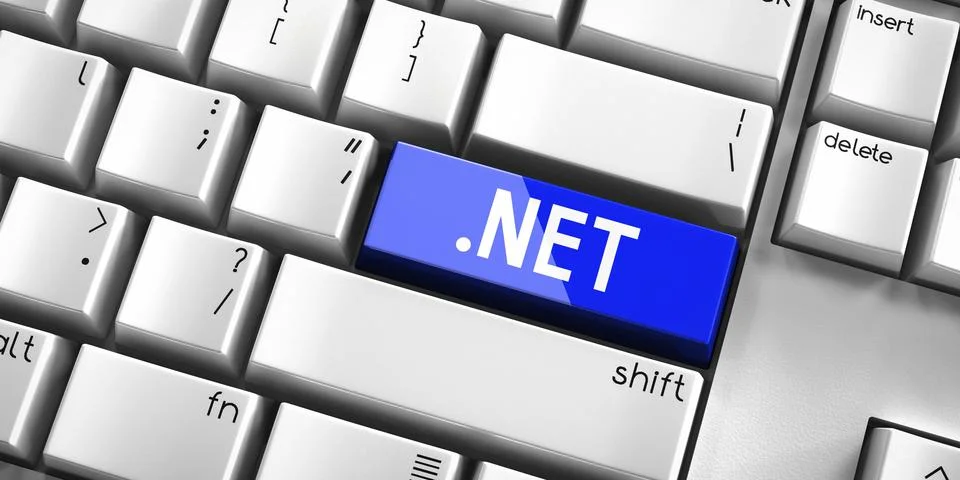 NET domain - computer keyboard - 3D illustration Stock-Illustration