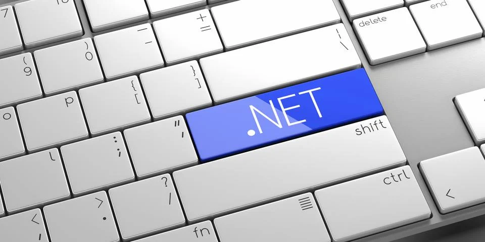 NET domain - modern computer keyboard - 3D illustration Stock-Illustration