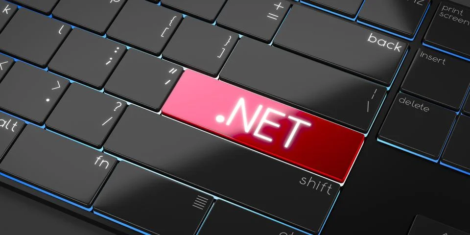 NET domain - modern computer keyboard - 3D illustration Stock-Illustration