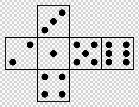 Net drawing of a dice, craft and educational uses Stock Illustration