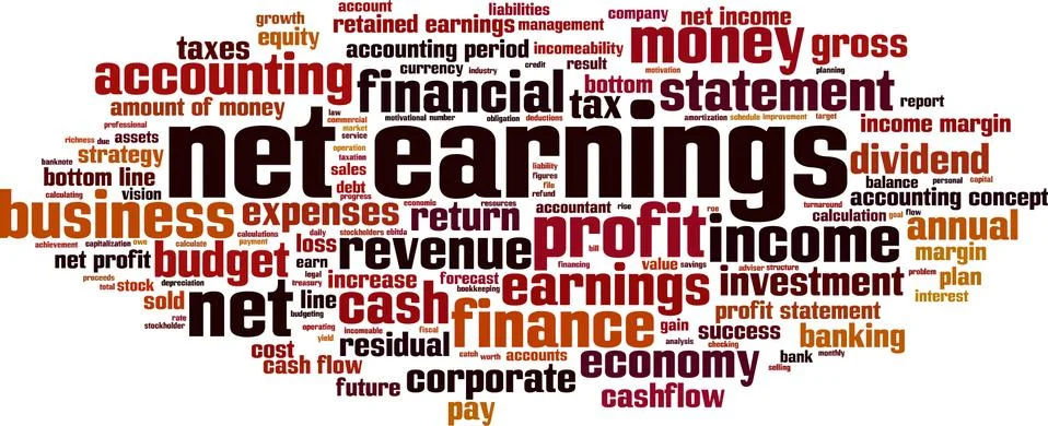 Net earnings word cloud Stock Illustration