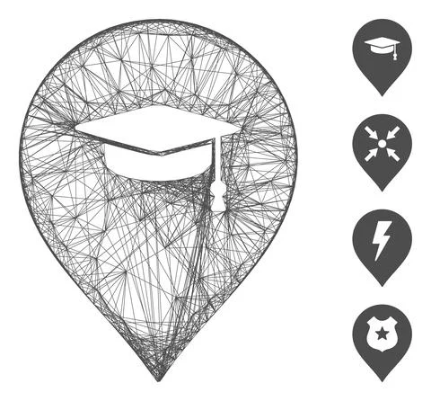 Net Education Marker Vector Mesh Stock Illustration