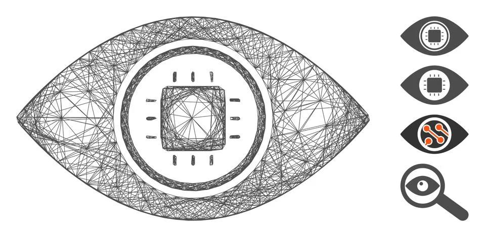 Net Electronic Eye Lens Vector Mesh イラスト素材