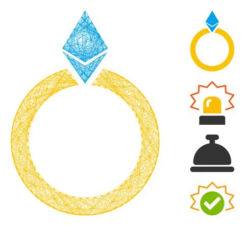 Net Ethereum Jewelry Ring Vector Mesh Stockillustratie