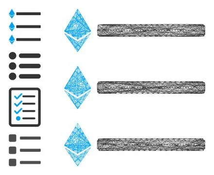 Net Ethereum List Vector Mesh Ilustração Stock