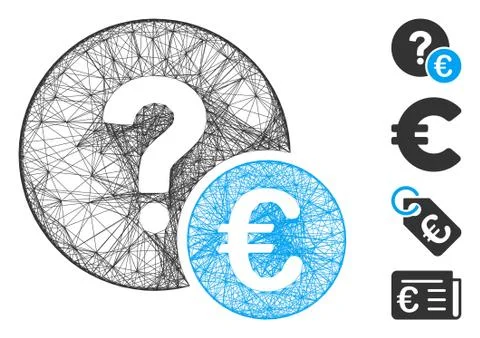Net Euro Balance Query Vector Mesh Stock Illustration