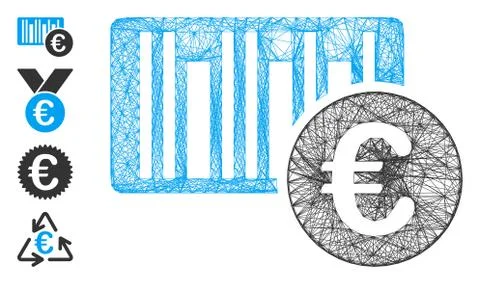 Net Euro Bar Code Price Vector Mesh 스톡 일러스트