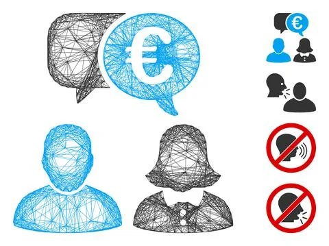 Net Euro Chat Vector Mesh Stock Illustration